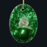 Snowman Oval Oranament Keramisch Ornament<br><div class="desc">Snowman Oval Ornament</div>