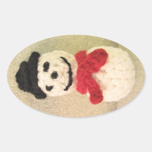 Snowman Oval Stickers (Voorkant)