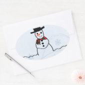 Snowman Ovale Sticker (Envelop)