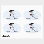 Snowman Ovale Sticker (Vel)