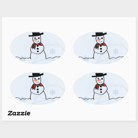 Snowman Ovale Sticker (Vel)