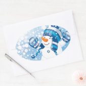 Snowman Ovale Sticker (Envelop)