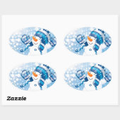 Snowman Ovale Sticker (Vel)