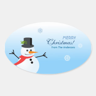 Snowman Ovale Sticker