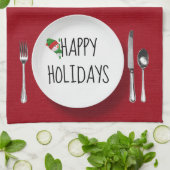 Snowman over wit Bord Theedoek (Gevouwen)