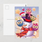 Snowman & Owls Briefkaart (Voorkant / Achterkant)