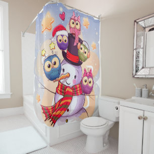 Snowman & Owls Douchegordijn