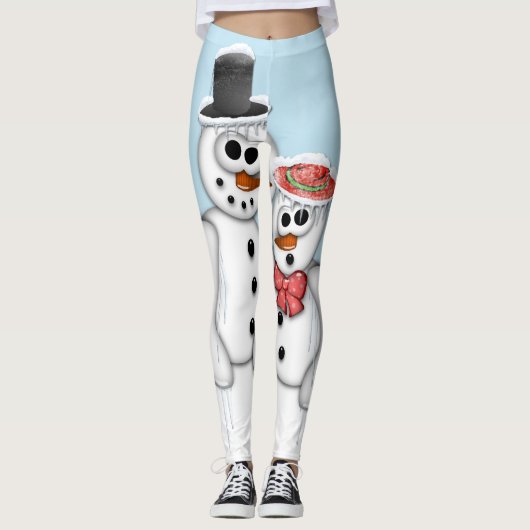 Snowman paar Leggings (Voorkant)