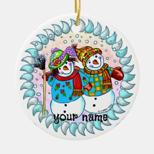 Snowman paar ornamenten (Voorkant)