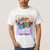 Snowman Paar T-shirts (Voorkant)