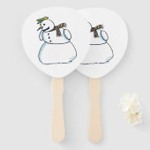 Snowman paddle hand fans handwaaier (Voorkant en achterkant)