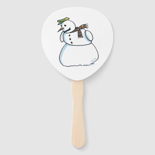 Snowman paddle hand fans handwaaier (Voorkant)