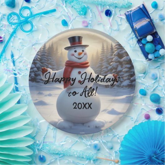 Snowman Paper Borden HAMbyWG Papieren Bordje (Feest)