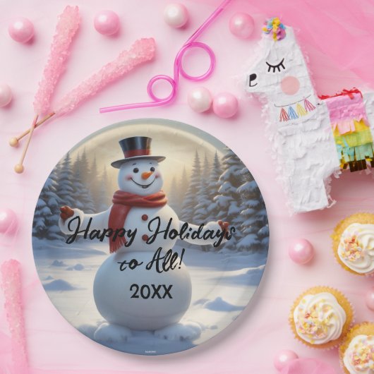 Snowman Paper Borden HAMbyWG Papieren Bordje (Feest)