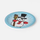 Snowman Paper-Borden Papieren Bordje (Gekanteld)