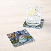 Snowman Paper Coaster Set Kartonnen Onderzetters (Insitu)