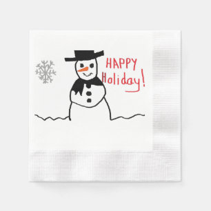 Snowman Paper Napkin Servetten