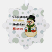 Snowman Paper Ornament Kaart (Achterkant)