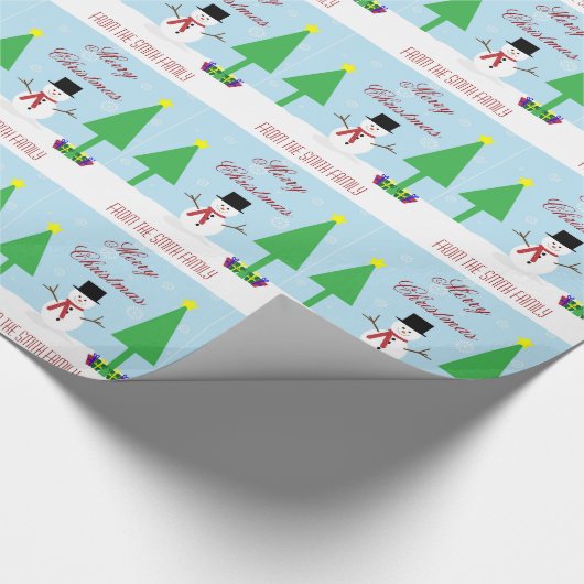 Snowman Paper personaliseren Cadeaupapier (Hoek)