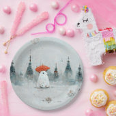 Snowman papieren borden voor kerstfeestjes. papieren bordje (Feest)