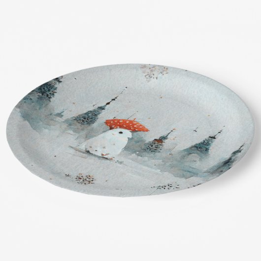 Snowman papieren borden voor kerstfeestjes. papieren bordje (Gekanteld)