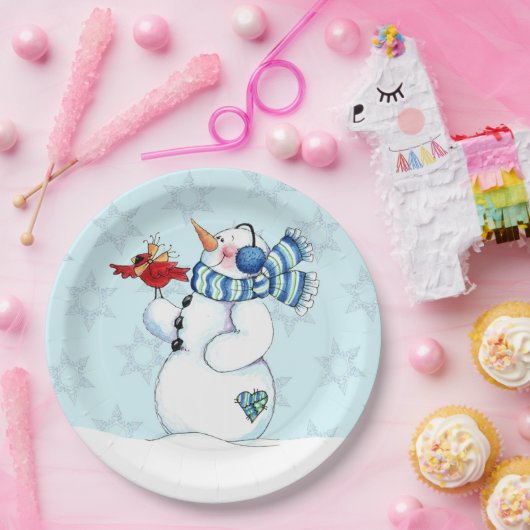 Snowman Papieren Bordje (Feest)