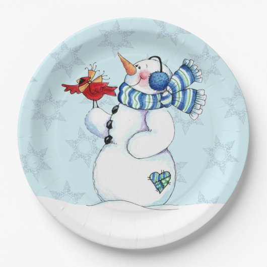 Snowman Papieren Bordje (Voorkant)