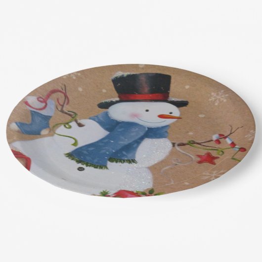 Snowman Papieren Bordje (Gekanteld)