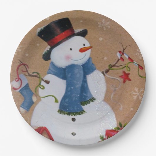 Snowman Papieren Bordje (Voorkant)