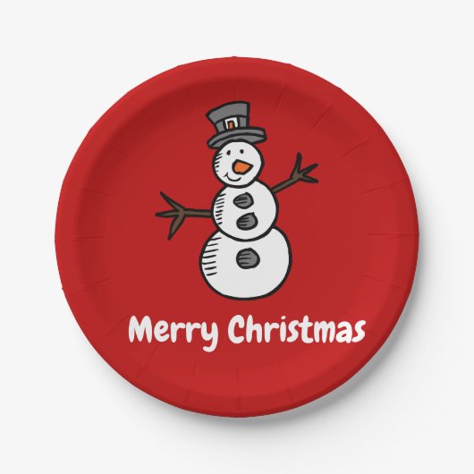 Snowman Papieren Bordje (Voorkant)