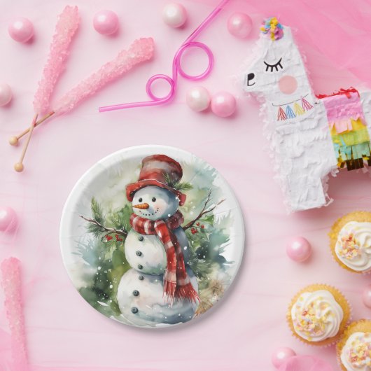 Snowman Papieren Bordje (Feest)