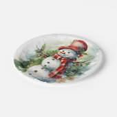 Snowman Papieren Bordje (Gekanteld)