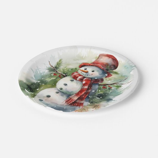 Snowman Papieren Bordje (Gekanteld)