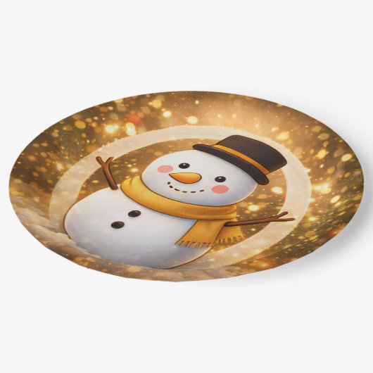 Snowman Papieren Bordje (Gekanteld)