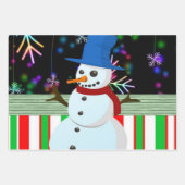 Snowman-papierpakbladen voor fijne kerst inpakpapier vel (Voorkant 2)
