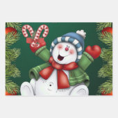 Snowman-papierpakbladen voor fijne kerst inpakpapier vel (Voorkant 3)