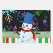 Snowman-papierpakbladen voor fijne kerst inpakpapier vel (Voorkant 2)