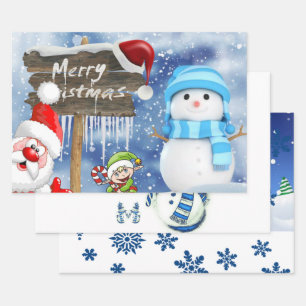 Snowman-papierpakbladen voor fijne kerst inpakpapier vel