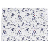 Snowman parade toile - blauw groot cadeauzakje (Achterkant)