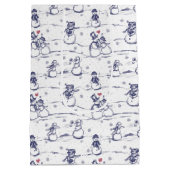 Snowman parade toile - blauw medium cadeauzakje (Achterkant)