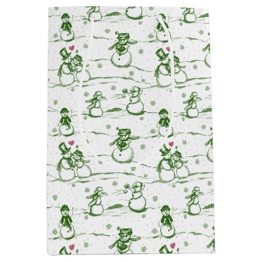 Snowman parade toilet - groen medium cadeauzakje (Voorkant)