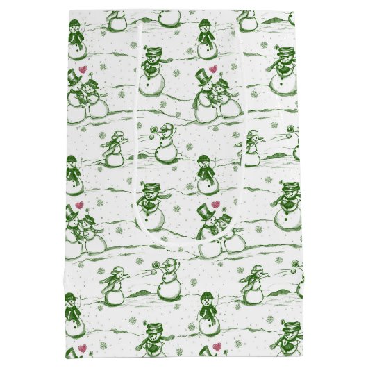 Snowman parade toilet - groen medium cadeauzakje (Achterkant)