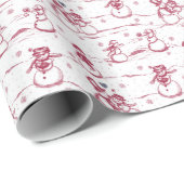 Snowman parade toilet - rood cadeaupapier (Rol Hoek)