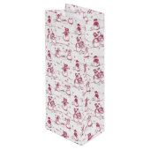 Snowman parade toilet - rood wijn cadeautas (Achterkant Gekanteld)