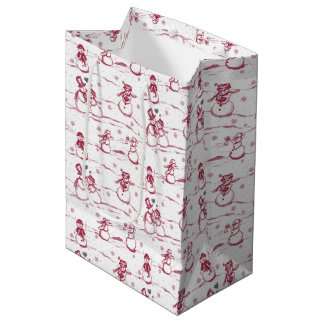 Snowman parade werktuig | rode medium Gift Bag Cadeauzakje