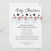 Snowman Party Feestdagenkaart (Voorkant / Achterkant)