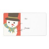 Snowman Party Gift Label Labels (Voorkant)