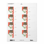 Snowman Party Gift Label Labels (Full Sheet)