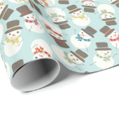 Snowman Party Holiday Gift Wrap Cadeaupapier (Rol Hoek)