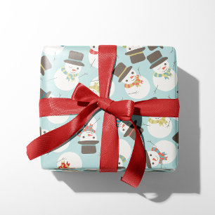 Snowman Party Holiday Gift Wrap Cadeaupapier